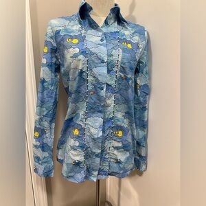 Blue Duck Patterned Button-Up Shirt
